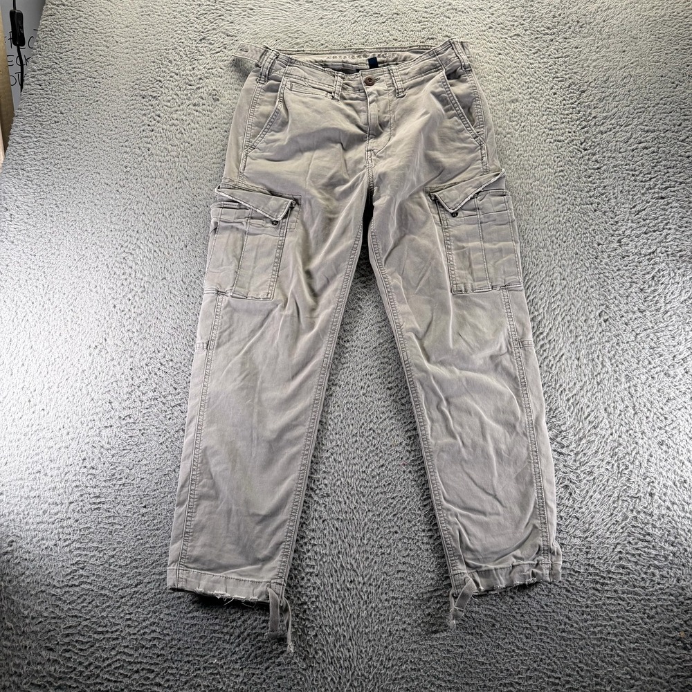 American Eagle Outfitters Flex Pant Women 28x25 Gray Cargo Straight Slim Stretch